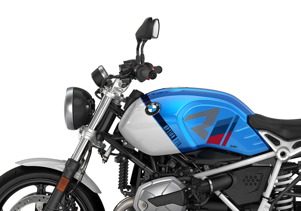 SIG 1300 02 BMW RnineT Pure R LINE Grey Msport Stickers Cosmic blue Metallic Left 02