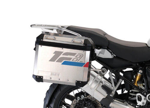 SIG 1322 BMW R1200 Aluminum Side Panniers Raise Grey Red Blue Stickers Right 02