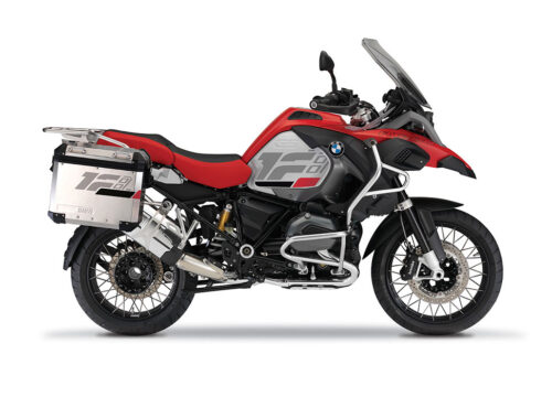 SIG 1323 BMW R1200 Aluminum Side Panniers Raise Grey Red Black Stickers Right