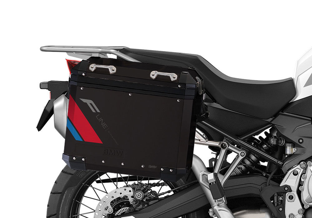 BMW Black Edition Side Panniers F-Line Red & Blue Stickers
