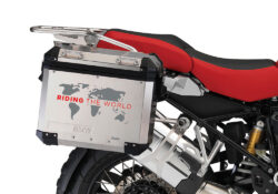 SIG 1384 BMW Aluminum Panniers The Globe Grey Red Right 02