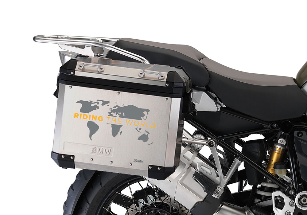 SIG 1387 BMW Aluminum Panniers The Globe Grey Yellow Right 02