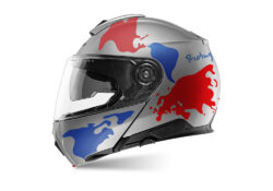 SIG 1457 Shuberth C5 Glossy Silver Red Blue The Globe