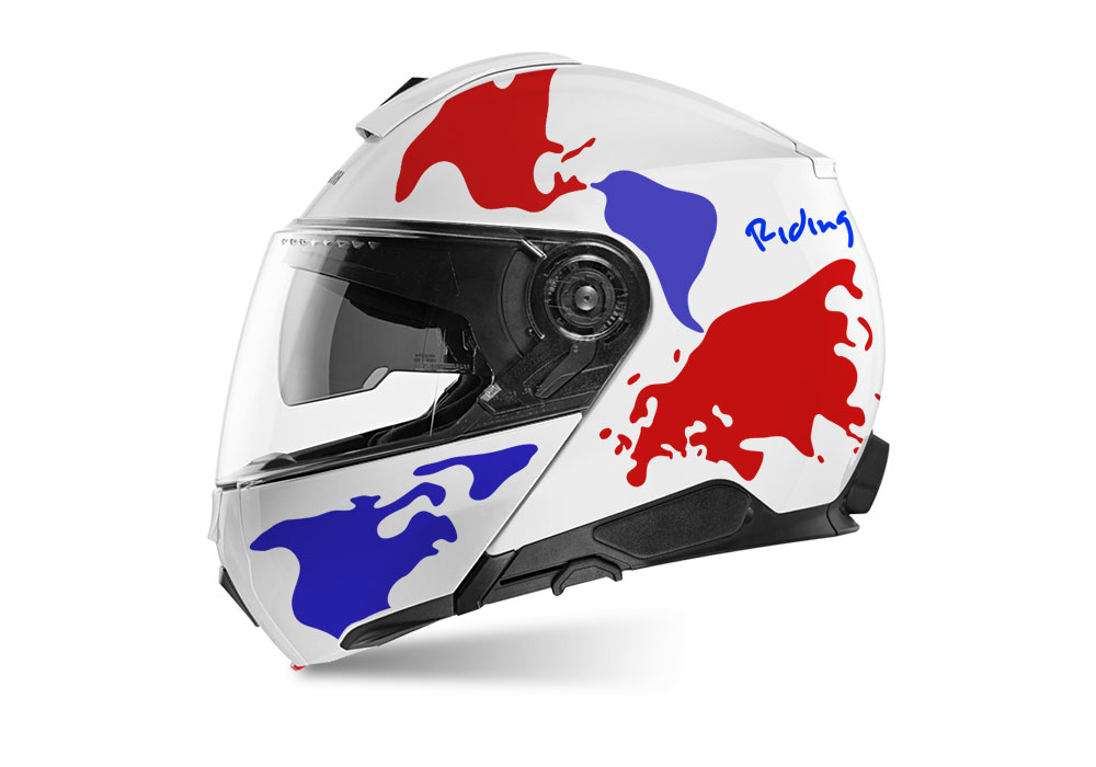 SIG 1457 Shuberth C5 White Red Blue The Globe