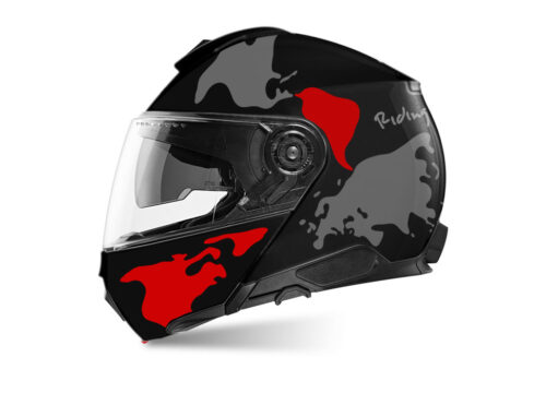 SIG 1459 Shuberth C5 Black The Globe Dark Silver Red