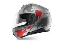 SIG 1459 Shuberth C5 Glossy Silver The Globe Dark Silver Red