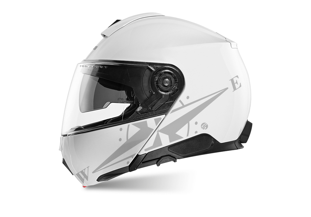 Schuberth C5 Helmet (White) Compass Series Silver Stickers Signature