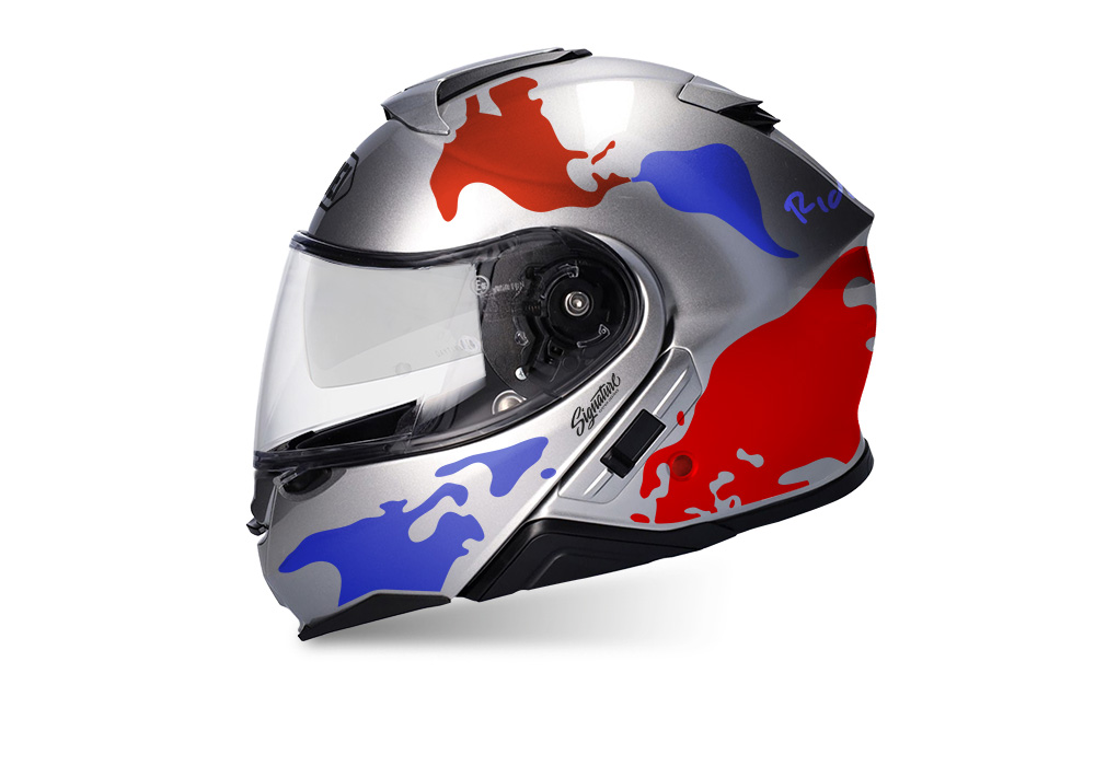 SIG 1463 Silver Helmet Red Blue