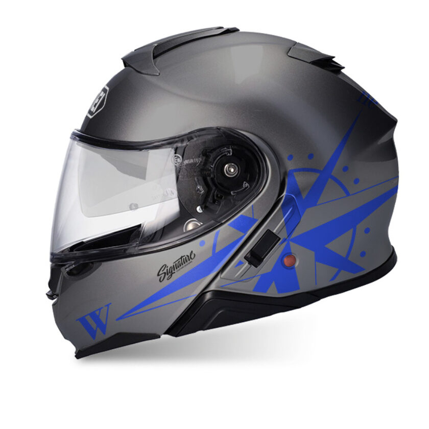 つ*か様 SHOEI NEOTEC II Ｍサイズ　ブルー　内装交換済み Shoei Neotec II (Grey) Compass Blue Stickers - Signature Custom