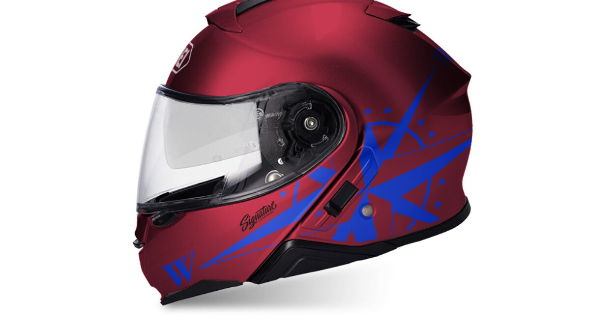 Shoei Neotec II (Red) Compass Blue Stickers - Signature Custom Designs
