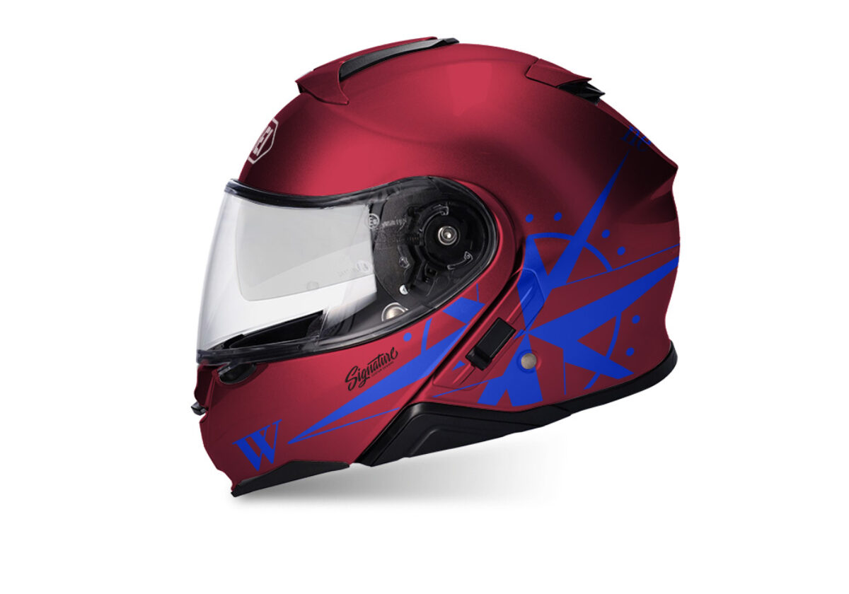 Shoei Neotec II (Red) Compass Blue Stickers - Signature Custom Designs