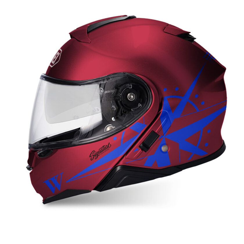 Shoei Neotec II (Red) Compass Blue Stickers - Signature Custom Designs