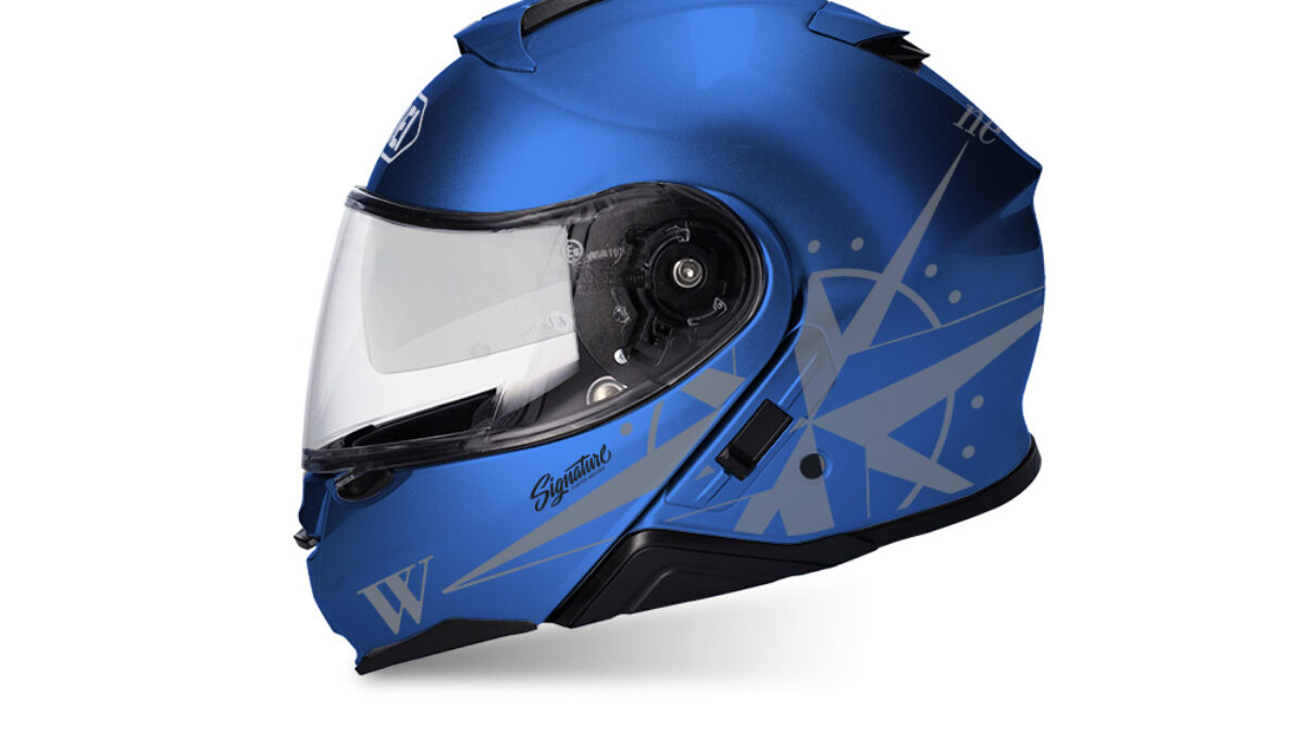 Shoei Neotec II (Blue) Compass Dark Silver Stickers - Signature