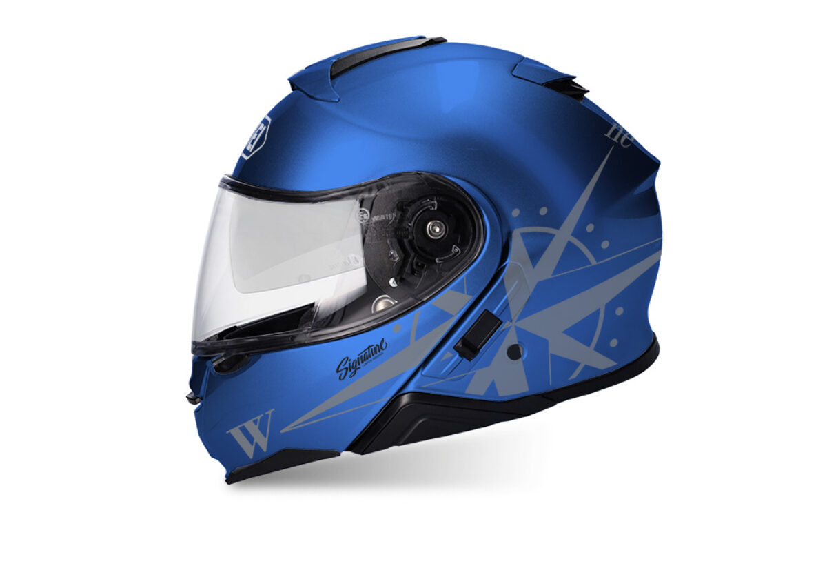 Shoei Neotec II (Blue) Compass Dark Silver Stickers - Signature