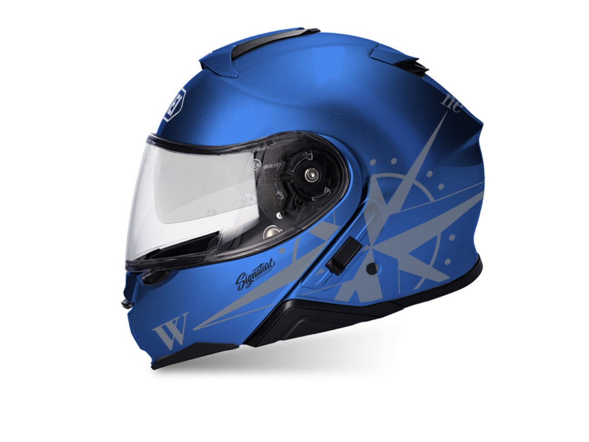 Shoei Neotec II (Blue) Compass Dark Silver Stickers - Signature