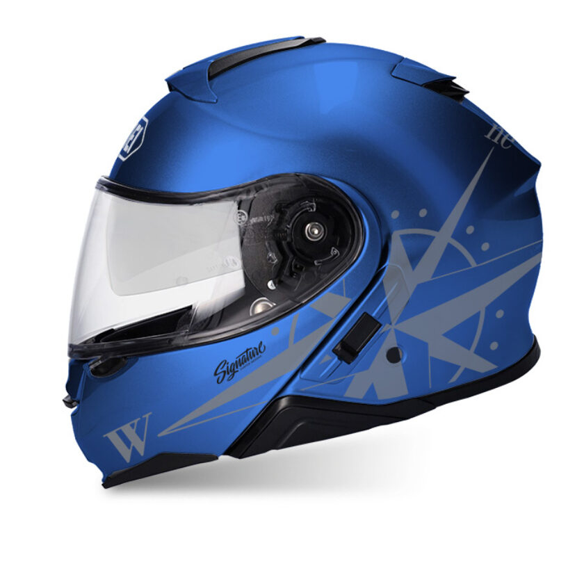 Shoei Neotec II (Blue) Compass Dark Silver Stickers - Signature