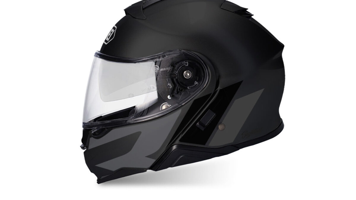 Shoei Neotec II (Black) R-Line Grey & Black Stickers - Signature Shoei Neotec II (Black) R-Line Grey & Black Stickers - Signature