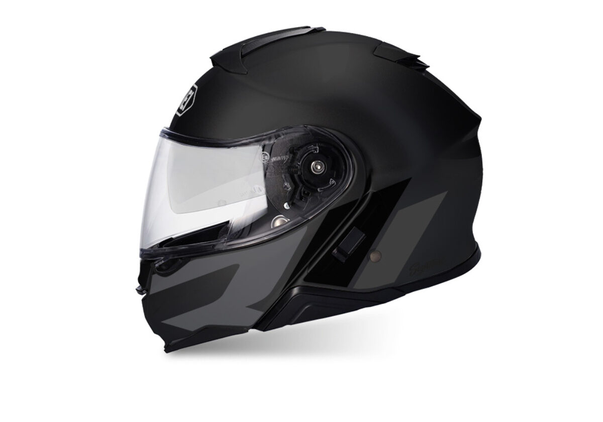Shoei Neotec II (Black) R-Line Grey & Black Stickers - Signature