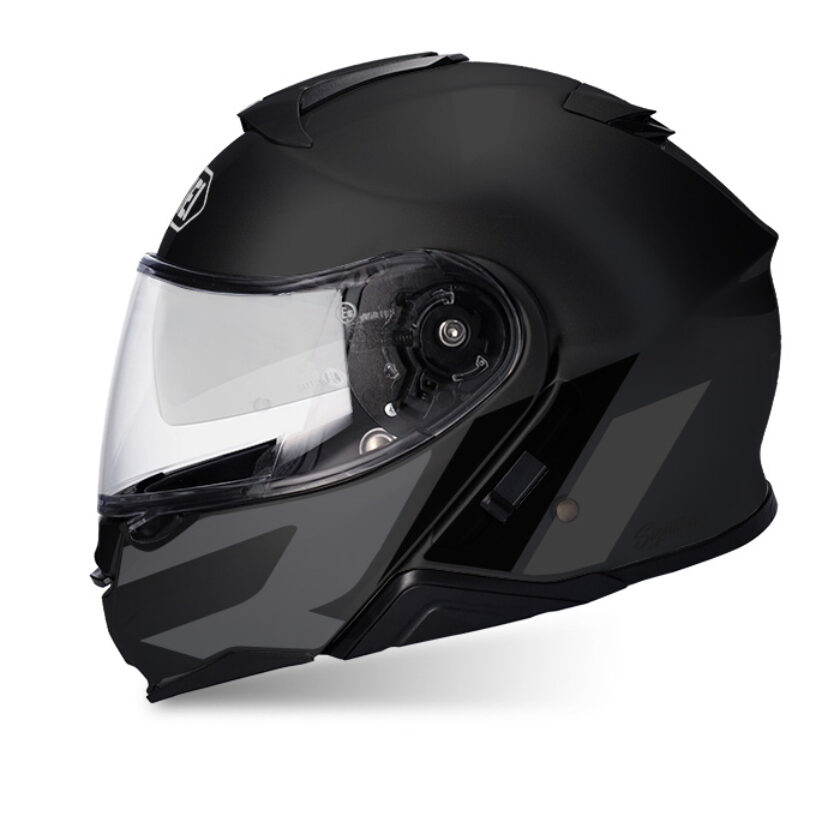 Shoei Neotec II (Black) R-Line Grey & Black Stickers - Signature