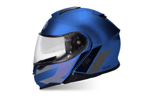 SIG 1495 Shoei Neotec II R Line Blue Helmet Grey Variations