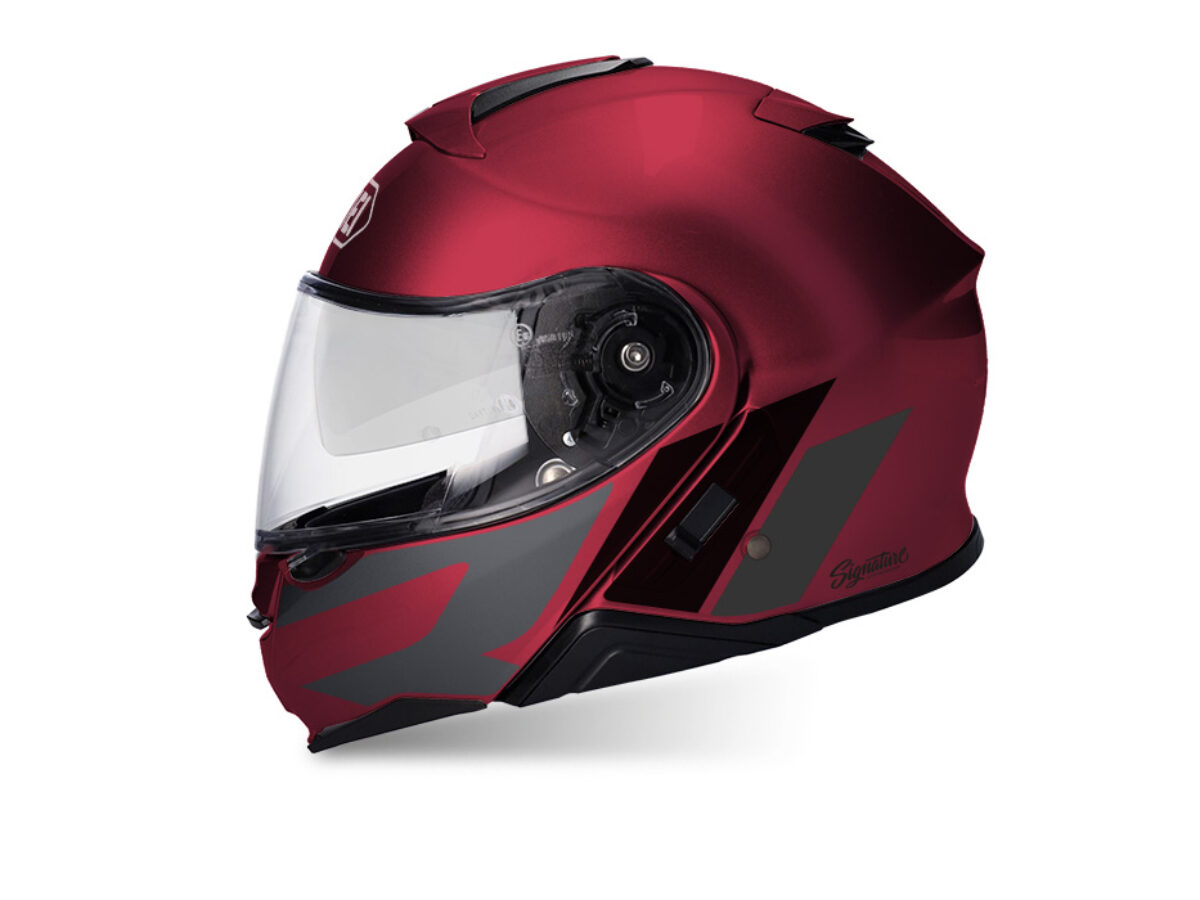 Shoei Neotec II (Red) R-Line Grey & Black Stickers - Signature