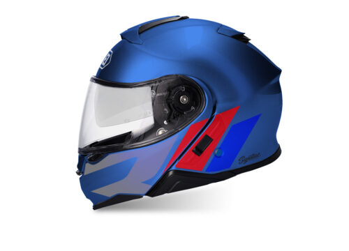 SIG 1496 Shoei Neotec II R Line Blue Helmet Red Blue