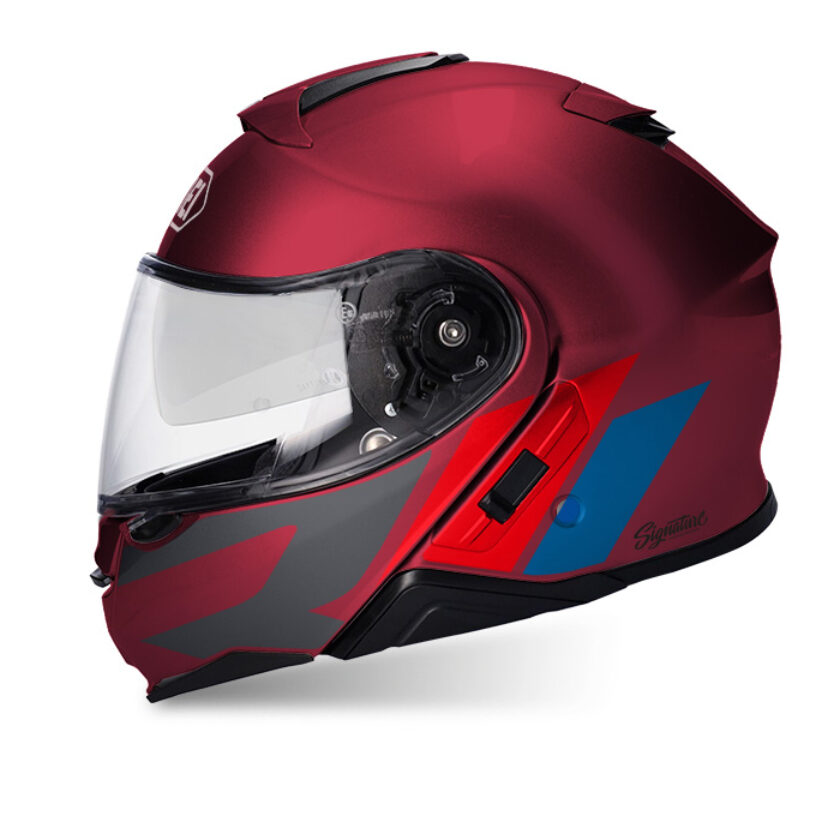 Shoei Neotec II (Red) R-Line Red & Blue Stickers - Signature
