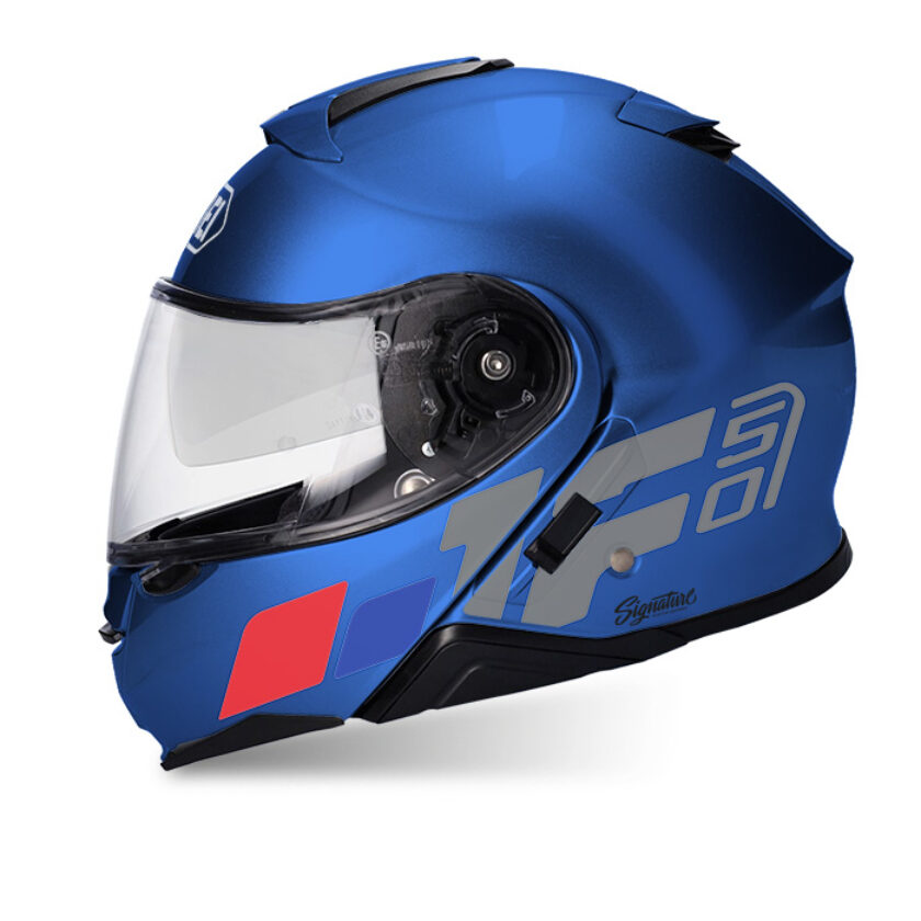 Shoei Neotec II (Blue) Raise Red & Blue Stickers - Signature