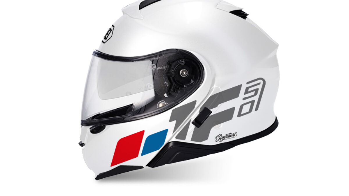 SHOEI NEOTEC2 ネオテック2 【XLサイズ・61cm】 ホワイト Shoei Neotec II (White) Raise Red & Blue Stickers - Signature