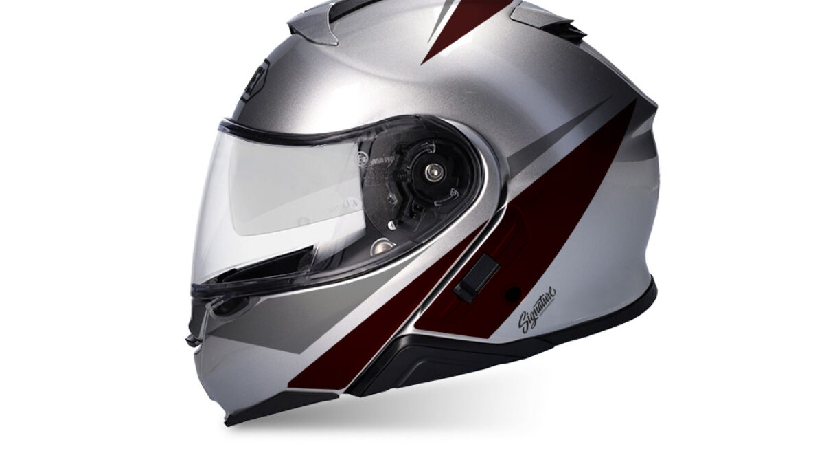 Shoei Neotec II (Silver) Vivo Grey & Black Stickers - Signature