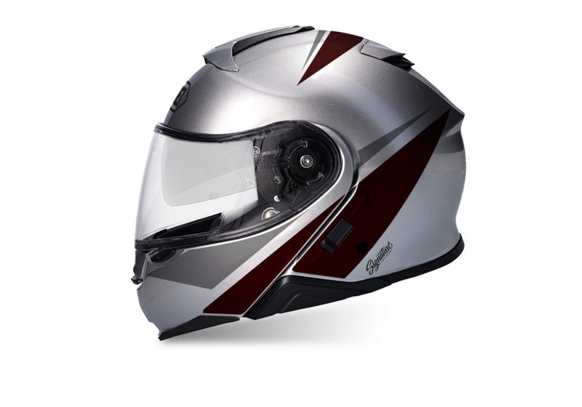 Shoei Neotec II (Silver) Vivo Grey & Black Stickers - Signature
