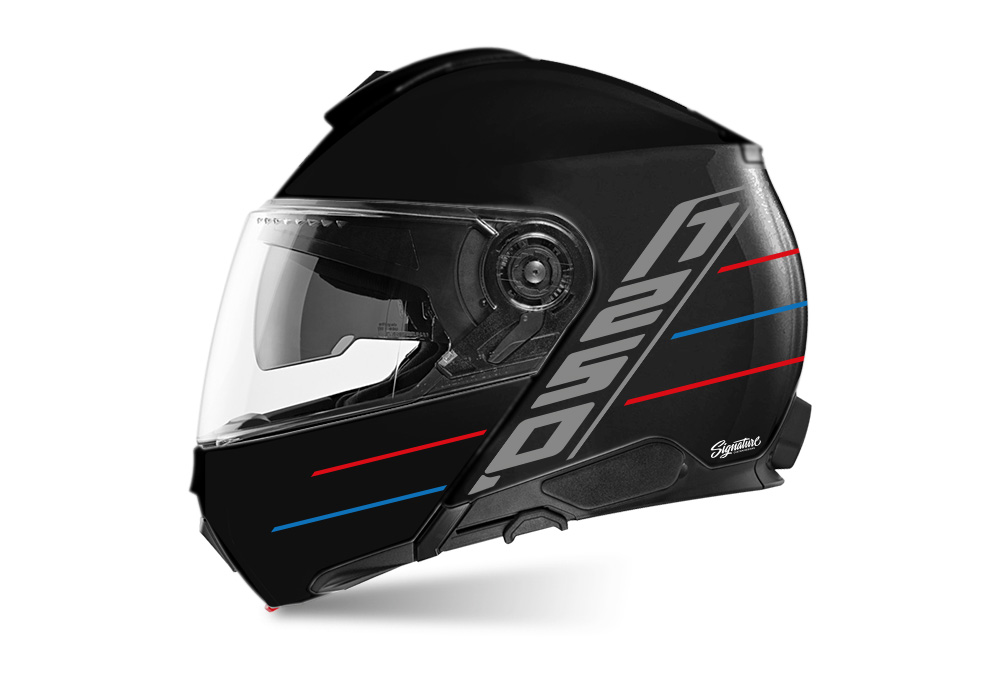 Schuberth C5 Helmet (Black) Anniversary Lines Series Red & Blue