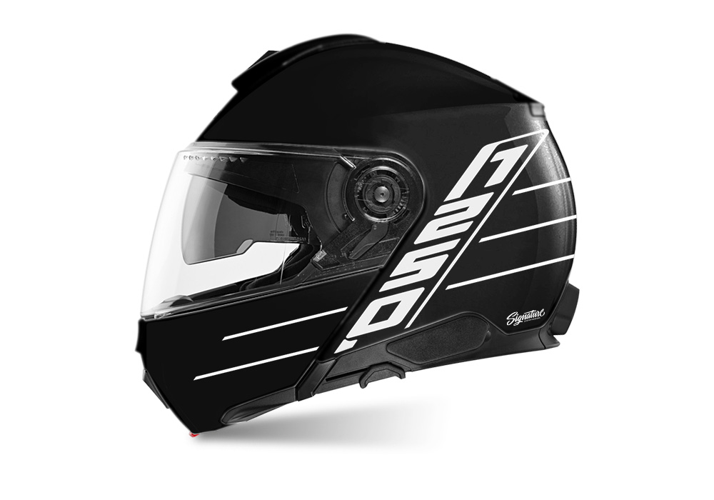 Schuberth C5 Helmet (Black) Anniversary Lines Series White Stickers ...