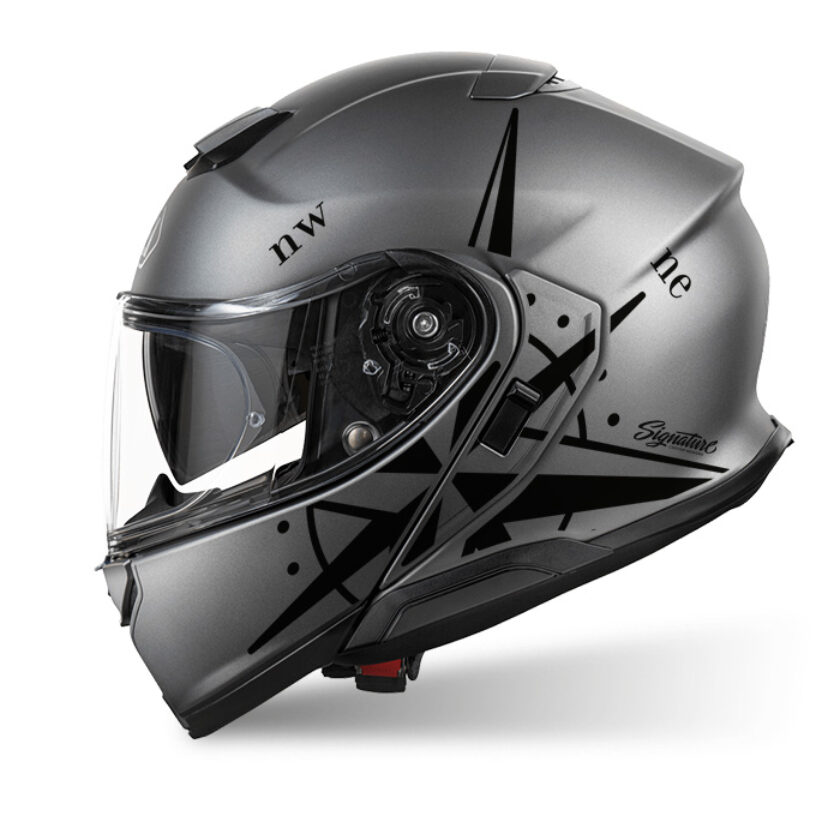 Shoei Neotec 3 (Grey) Compass Black Stickers - Signature Custom