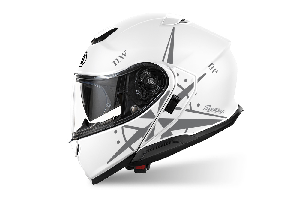 SIG 1516 Shoei Neotec III White Compass Dark Silver