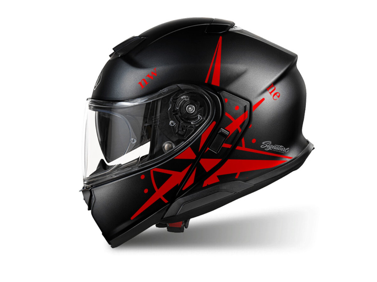 Shoei Neotec 3 (Black) Compass Red Stickers - Signature Custom Designs