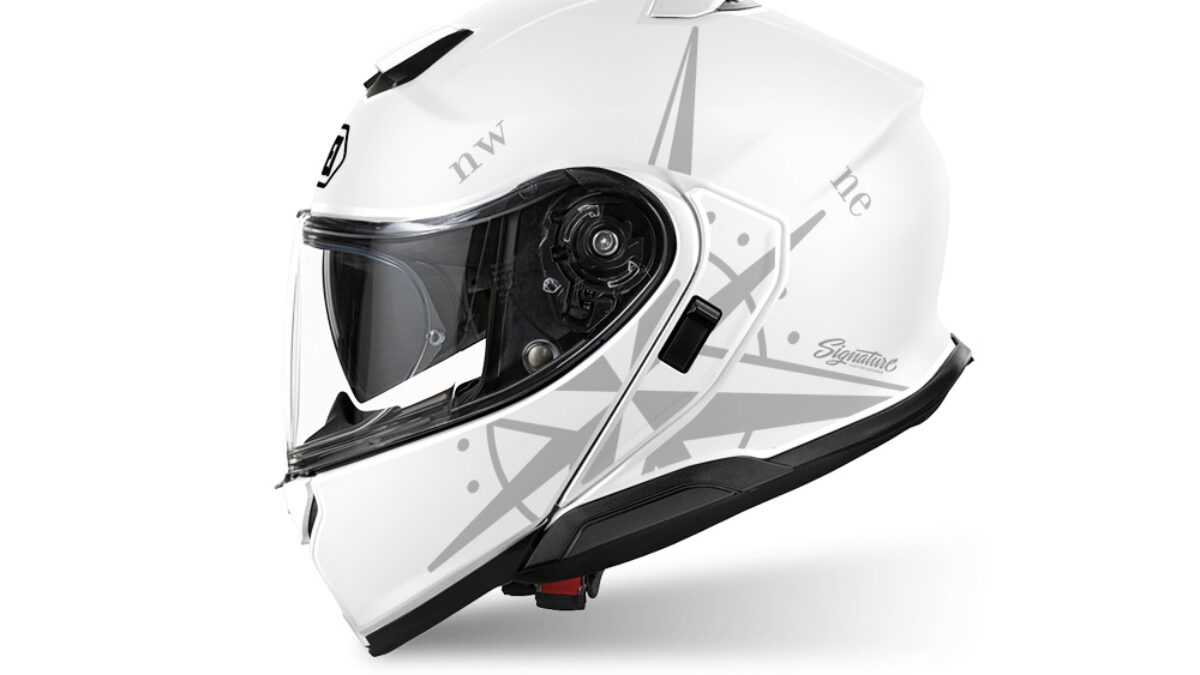 Shoei Neotec 3 (White) Compass Silver Stickers - Signature Custom