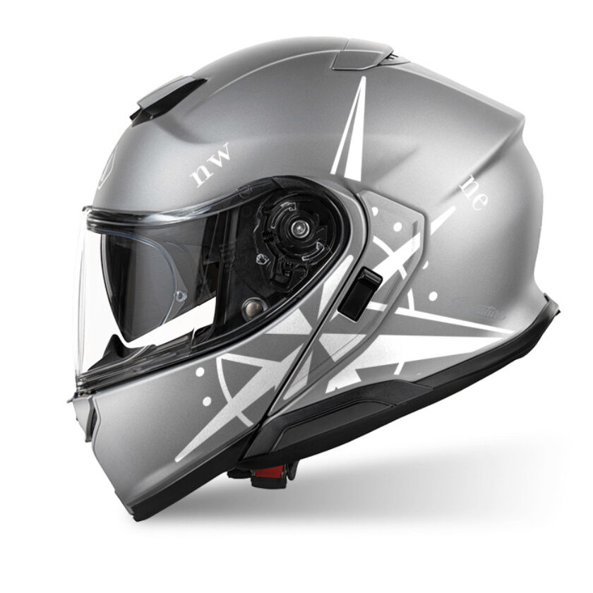 Shoei Neotec 3 (Silver) Compass White Stickers - Signature Custom