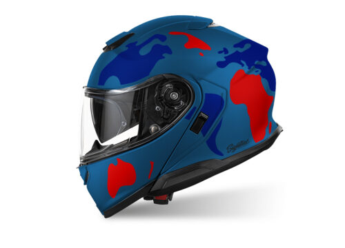 SIG 1521 Shoei Neotec 3 Blue The Globe Red & Blue