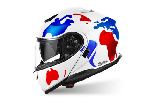 SIG 1521 Shoei Neotec 3 White The Globe Red & Blue