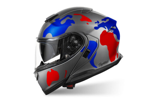 SIG 1521 Shoei Neotec III Anthrasite White The Globe Red & Blue
