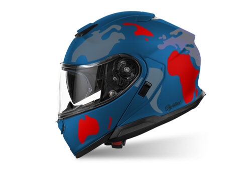SIG 1523 Shoei Neotec 3 Blue The Globe Red & Grey
