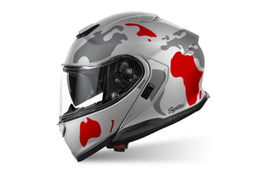 SIG 1523 Shoei Neotec 3 Silver The Globe Red & Grey