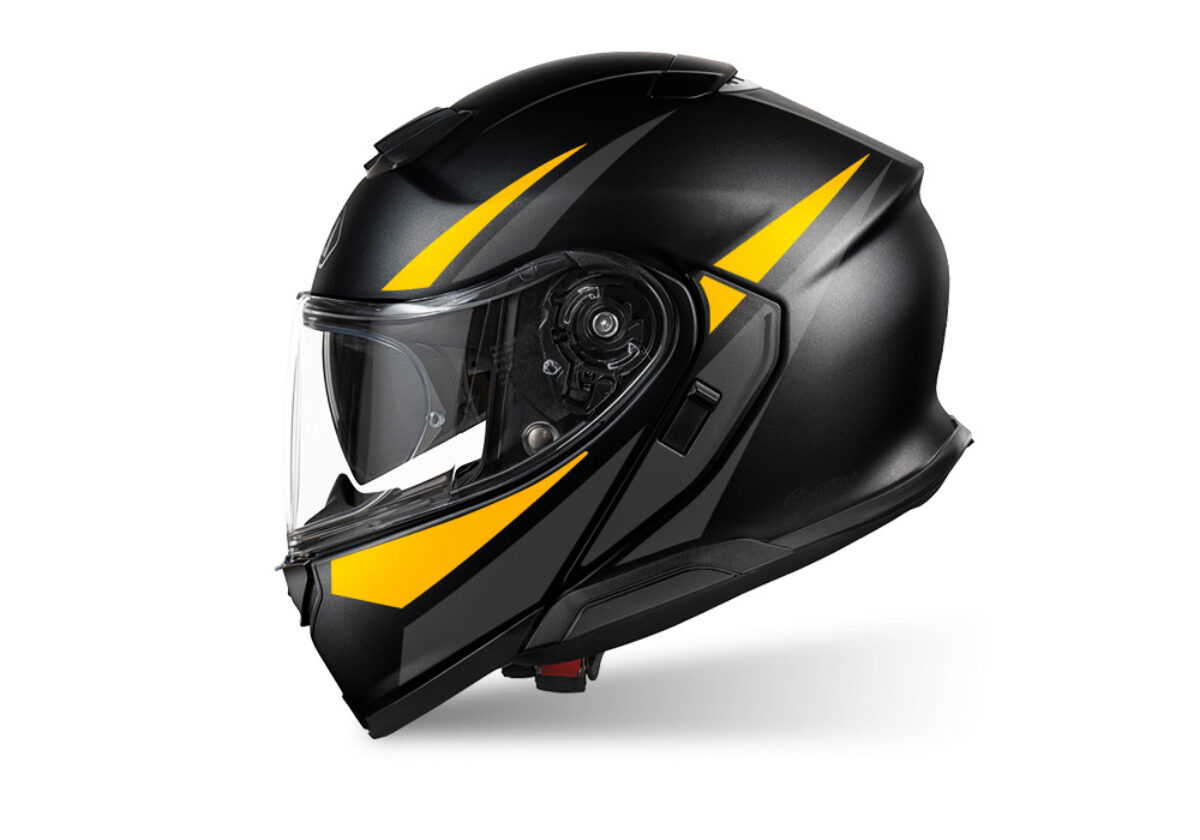 Shoei Neotec 3 (Black) Vivo Grey & Yellow Stickers - Signature 