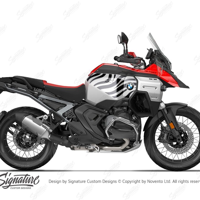 BMW R1300GS Adventure Racing Red Zebra Black Stickers Kit