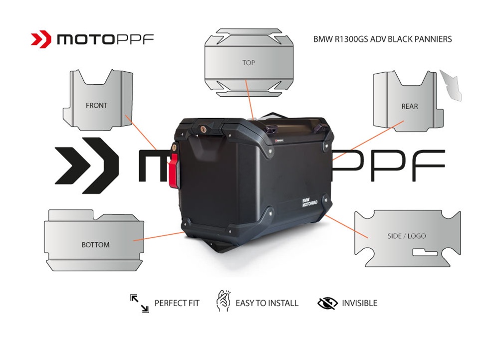 SIG 1659 BMW ALU Black Panniers Clear PPF