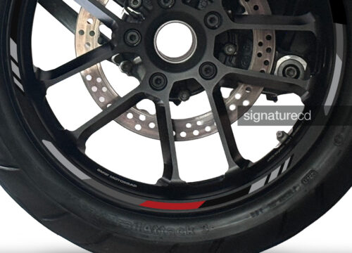 SIG 1664 Wheel Stickers Stripe Red, Grey, Silver 02