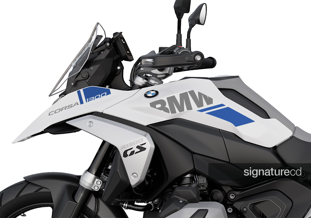 SIG 1697 BMW R1300GS Light White Corsa Blue Grey Stickers 02