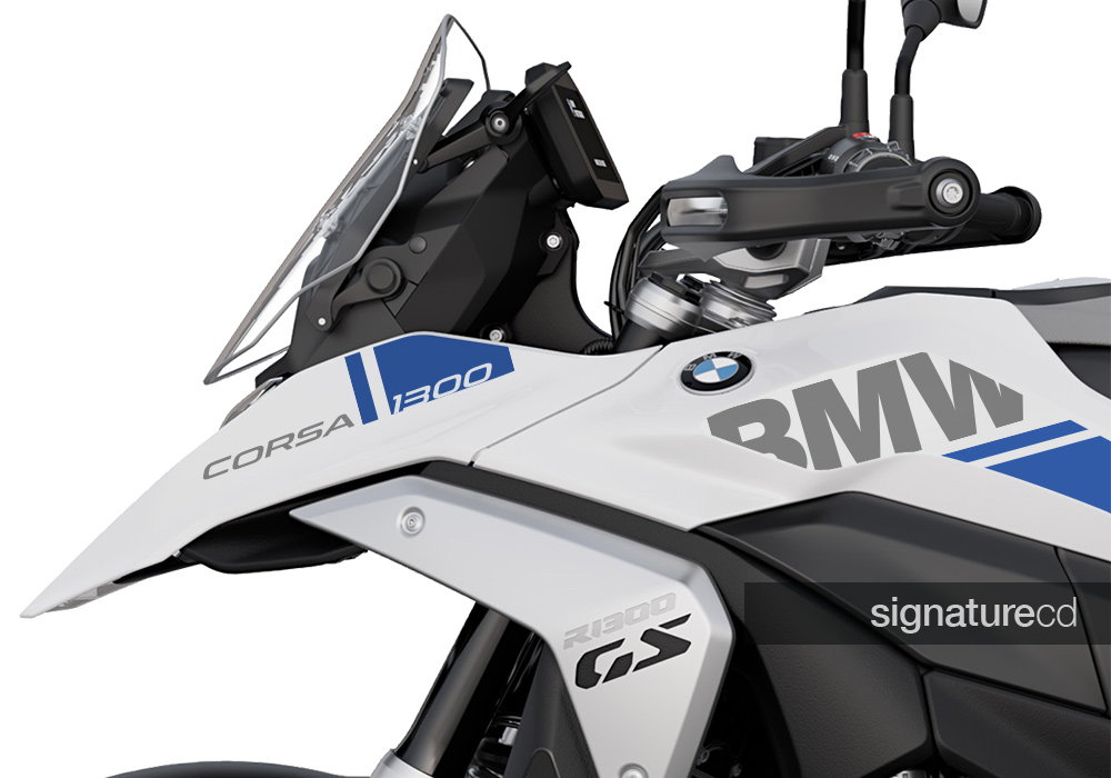 SIG 1697 BMW R1300GS Light White Corsa Blue Grey Stickers 03