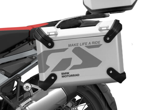 SIG 1706 BMW Panniers GS Line Siver Styling Kit Left Crop